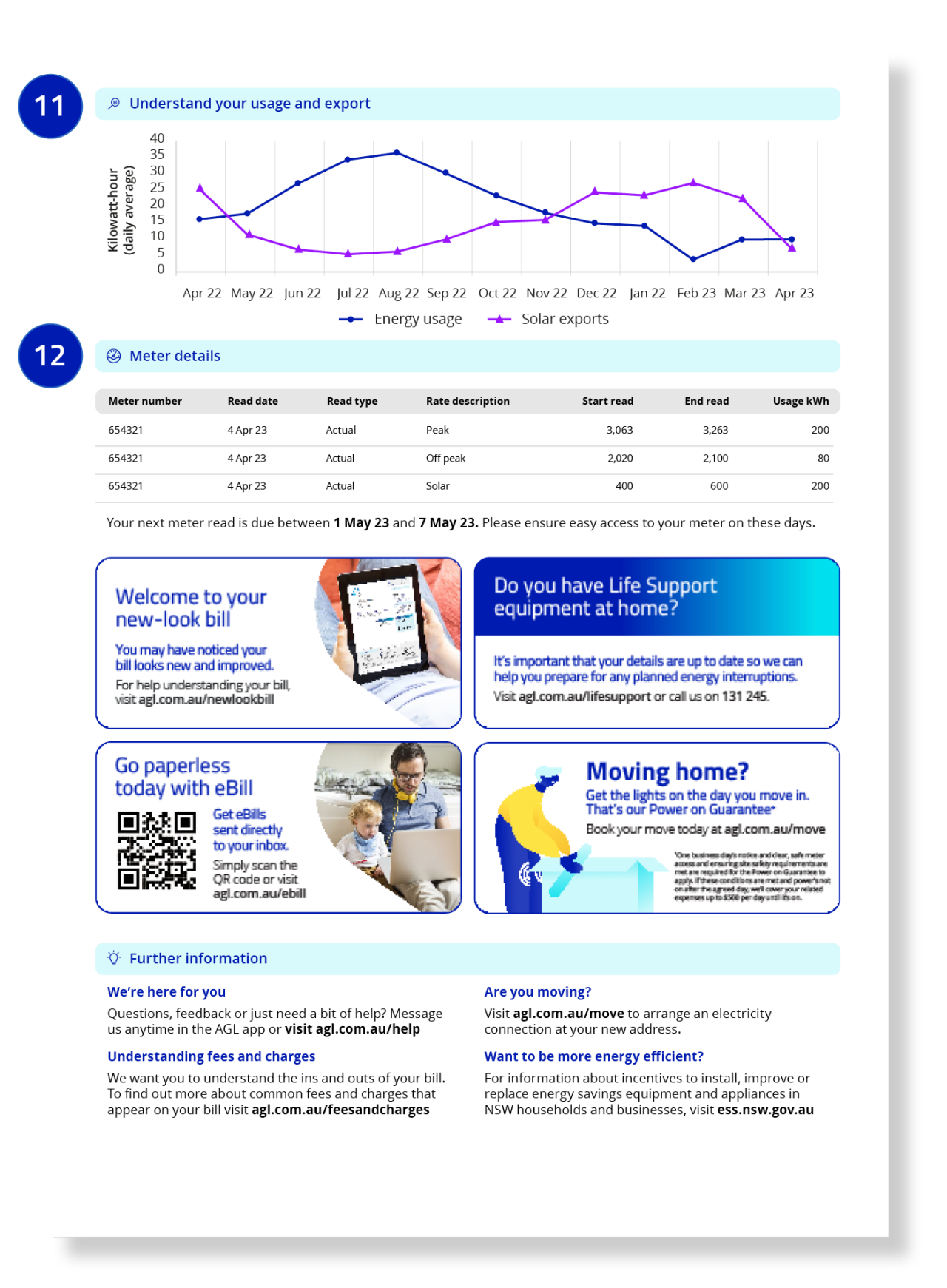 Page three of the new AGL energy bill